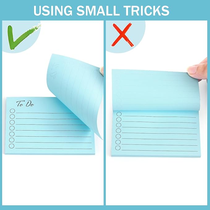 Eastern Wolf 9 Pads to Do Lined Sticky Notes, 9 Bright Multi Colors Self-Stick Note Pads, 3x4 Inch with Line Adhesive Memo Sticky Notes Notepad, 50 Sheet/Pad