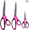 Zicolu Craft Scissors Set, Sharp Scissors All Purpose Heavy Duty, Teflon Non-stick Titanium Coated, Ergonomic Grip, Ideal for Sewing Fabric DIY&Arts Scrapbook School Office Supplies, 9.3''/8.5''/5.6"