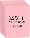 Cardstock 8.5 X 11, 40 Sheets, Pink Card Stock, 75lb/ 200gsm Copy Paper, Cardstock Printer Paper For Art, Drawing, Invitations, DIY Cards, Craft, Construction, School & Office Supplies