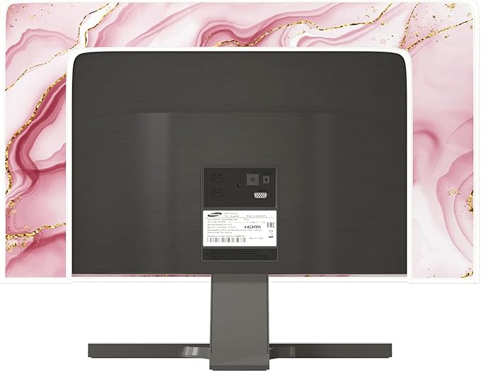 Baocicco Gold Pink Marble Waterproof TV Display Screen Cover 55 Inch TV Accessories Laptop TVs LCD Screen Decoration for Tablet Anti-Static Dustproof Protective for Home Office
