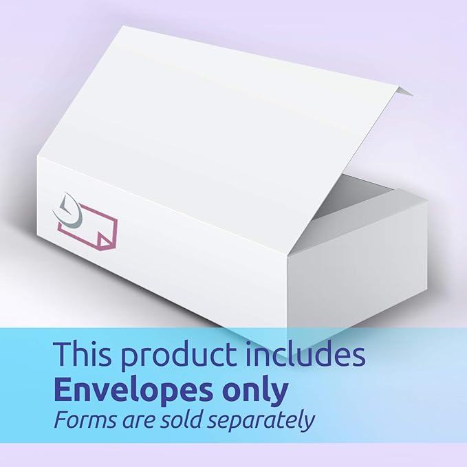 NextDayLabels - W-2 Tax Forms Double Window Security Envelopes, (Pack of 100 Self Seal Envelopes)