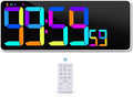 KMMKGG Large 13.7" LED Digital Timer（5''Nunmber）, 11 Color Changing, Count Up/Down Timer with Remote Control, Adjustable Brightness Wall Clock for Home, Office, Gym, Elderly, Auto DST