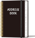Address Book with Alphabetical Tabs - Telephone & Address Book with Address Contacts, Special Date, Phone, Birthday & Internet Login Password for Home and Office, 4.3" x 6.2", Black