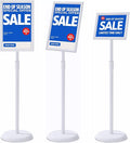 YIYO sign stand，floor sign holder poster stand heavy duty pedestal signage stand for display (WHITE, 11*17)