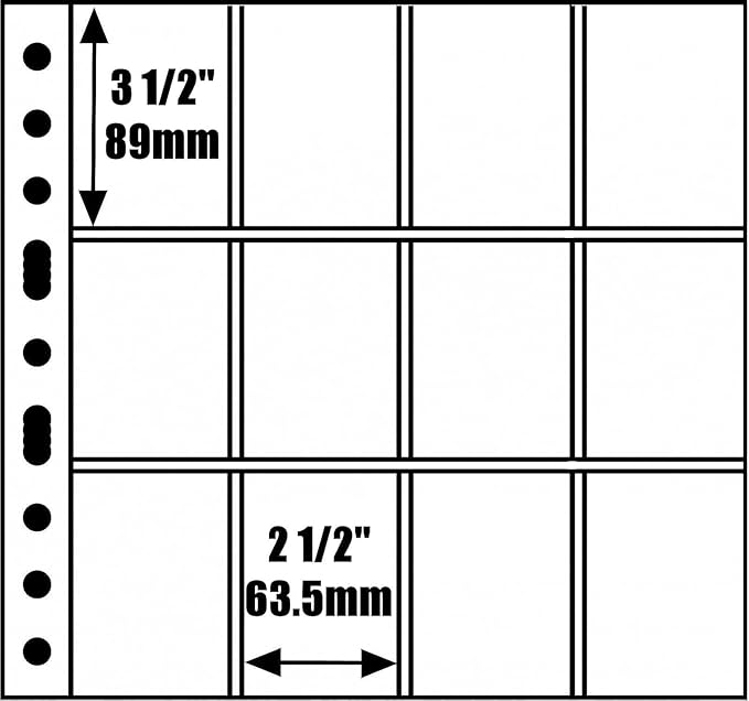 Ursae Minoris 12 Pocket Polypropylene Pages for Up to 600 Sports/Trading Cards Large Format 50 Pack