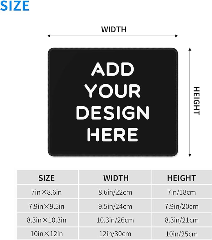 OHORTEB Custom Mouse Pad with Photo, Personalized Image Text Laptop Desk Mat, Customized Non-Slip Waterproof Desk Writing Pad for Office Home (Custom, 7in x 8.6in)
