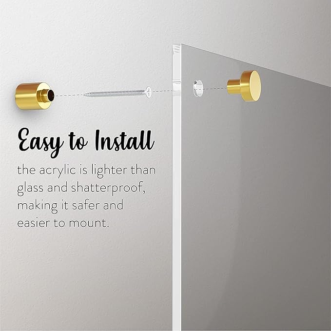 Acrylic Dry Erase Board for Wall with Stylish Border - Shipped Next Day, Made in USA, Non-Magnetic Whiteboard, Wall Mounted Board, Easy to Clean (Clear - 16x20)
