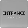 ADA CENTRAL SIGNS - 6" X6" Entrance Sign - ADA Compliant Tactile Graphics Grade 2 Braille Text Acrylic Wall Sign - Entry, Way in, Access Signs for Office, Hotel, Schools, Apartment, and Restaurants