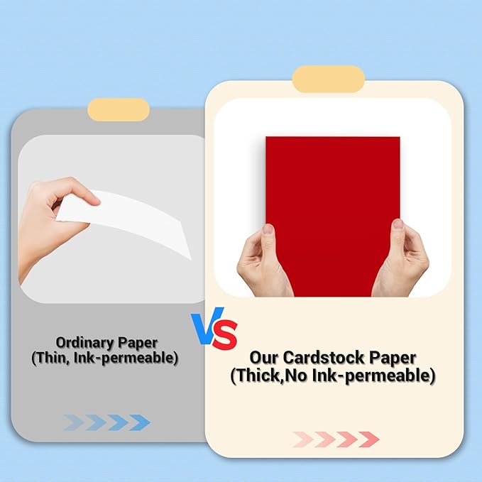 Cardstock 8.5 x 11, Thick Printer Paper 75 lb/200 gsm, 40 Sheets Card Stock Red, Christmas Card Stock, Art CardStock Paper for Invitations, Diy Cards, Business Cards, Menus, Crafts, Drawing etc