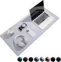 Reniteco Waterproof Large Gaming Mouse Pad with Durable Stitched Edges, Non-Slip Rubber Base, Grainy Jacquard Mouse Mat Desk Pad for Home Office Gaming, 35.4''x15.7''x0.12'', Matte Light Gray