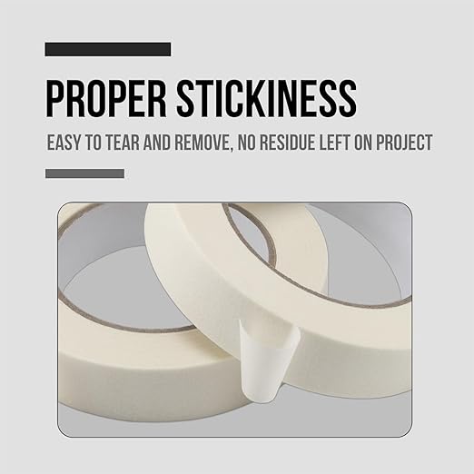 Lichamp Masking Tape 1 inch, 20 Pack General Purpose Beige White Masking Tape, 1 inch x 55 Yards x 20 Rolls (1100 Total Yards)