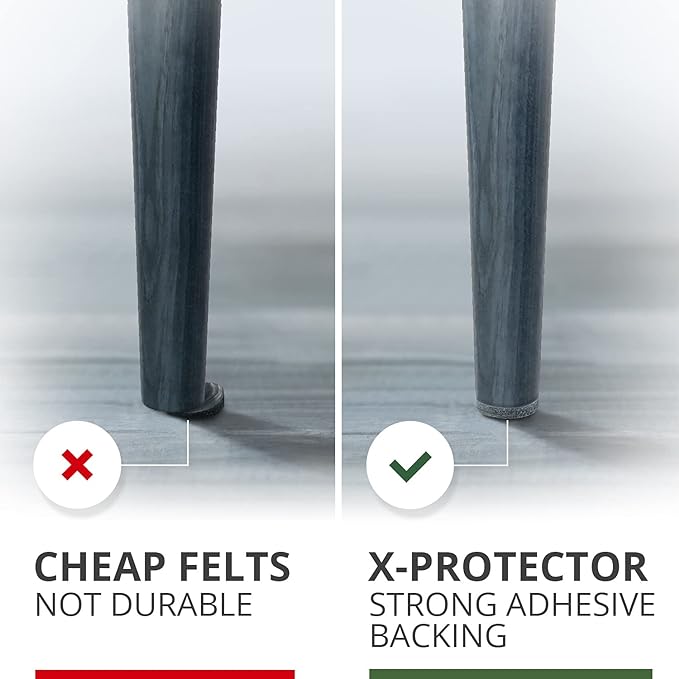 235 pcs Grey Felt Furniture Pads X-Protector! Huge Quantity of Furniture Pads for Hardwood Floors with Many Big Sizes – Your Ideal Wood Floor Protectors for Furniture. Protect Any Type of Hard Floor!