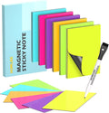 HOMiDEK Reusable Magnetic Sticky Notes, (30 Pack, 5x3 in) Dry Erase Magnets Magnetic Labels with Marker, Easy to Post Notes for Whiteboard, Fridge, Locker, Cabinet, Door - Office & Classroom Supplies