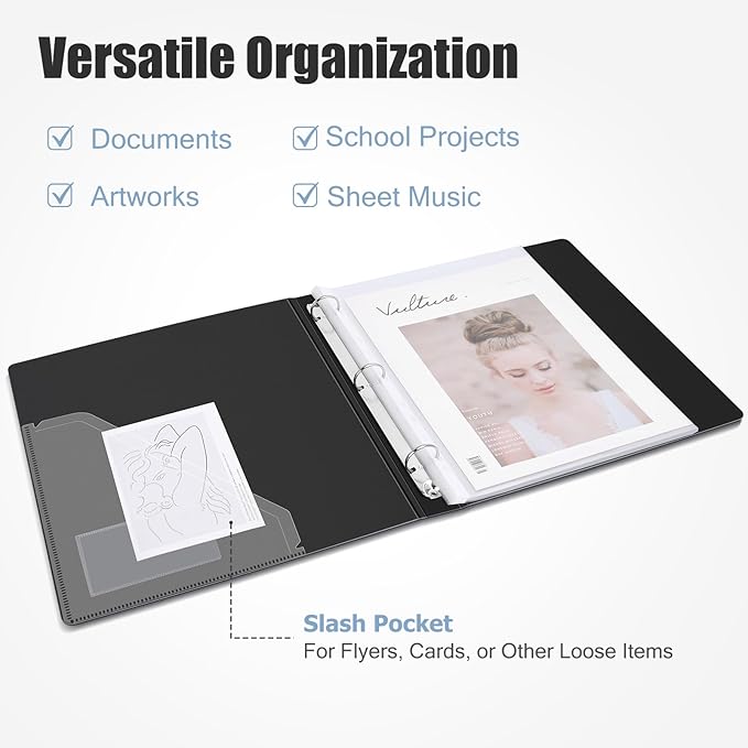 Uquelic 80-Pocket Binder with Plastic Sleeves for Letter/A4 Size(11" x 8.5"), Document Binder Organizer for Papers, Certificates and Artwork, Colorful PP Divider Pages for Presentation