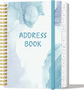 Address Book with Alphabetical Tabs - A5 Telephone & Address Book with Address Contacts, Special Date, Phone, Birthday & Internet Login Password for Home and Office, 6.2" x 8.5", Blue Watercolor