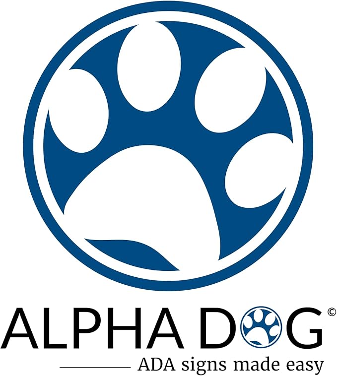 ALPHA DOG SIGNS Corridor Projecting Hallway Bathroom Sign, Left Arrow, 4"x12" Double Sided, Indoor/Outdoor, Easy Install, Durable Business Wayfinding Plaque, USA-Made (Brushed Stainless)
