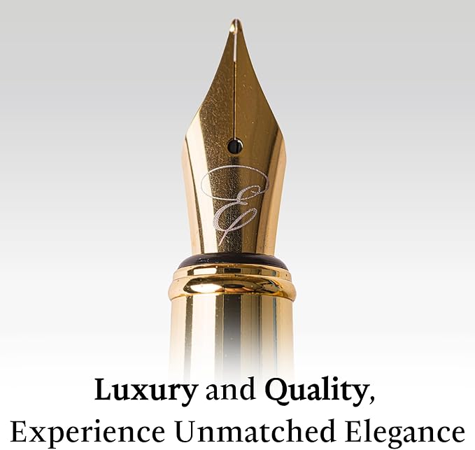 Ellington Pens Luxury Wood Fountain Pen Set – Fine Nib - Includes 6 Ink Cartridges, Wooden Pen Gift Box, Ink Converter - Wood Pen For Writing, Calligraphy, Journaling, Drawing (Rosewood Radiance)