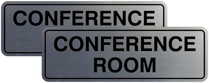 Standard Conference Room Sign - Silver - Small 2 Pack