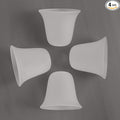 Eumyviv 4 Pack Bell Shaped Frosted Glass Lamp Shade Replacement with 1-5/8-inch Fitter Opening for Ceiling Fan Light Kit Wall Sconce Pendant Light Fixture A00047
