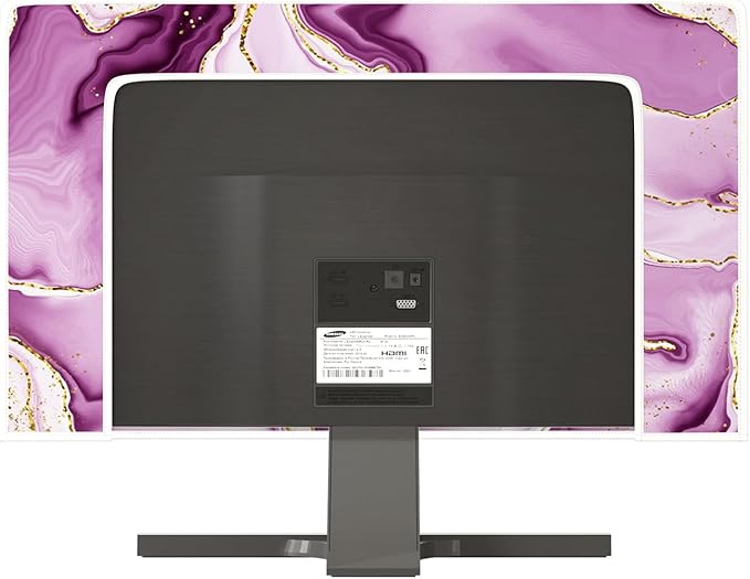 Baocicco Violet Gold Marble Waterproof Weatherproof and Dust-Proof TV Screen Cover 37, 38, 39 Inch for Home Office Creative TV Covers for TVs Screen Anti-Static Dustproof Protective
