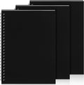 Yahenda 3 Pcs Spiral Notebook Bulk A5 Journal Lined 8.3'' x 5.5'' Writing Composition Paper Small Notepad Subject Notebook for Students Office Business Back to School Supplies (Black)