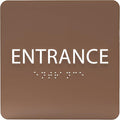 ADA CENTRAL SIGNS - 6" X6" Entrance Sign - ADA Compliant Tactile Graphics Grade 2 Braille Text Acrylic Wall Sign - Entry, Way in, Access Signs for Office, Hotel, Schools, Apartment, and Restaurants