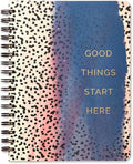 Compendium Spiral Notebook - Good Things Start Here — A Designer Spiral Notebook with 192 Lined Pages, College Ruled, 7.0”W x 9.25”H