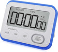 Digital Kitchen Timer Magnetic Loud Alarm, Large LCD Screen Silent/Beeping Multi-Function for Teachers Classroom Kids, Blue