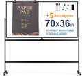 Large Dry-Erase Rolling Magnetic Whiteboard - 70 x 36 Inches White Board Height Adjust Double Sides Mobile Portable Easel on Wheels, Dry Erase Board with Stand for Office, Home & Classroom
