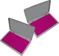 2 Pack Metal Case Stamp Pad Large Size, Magenta Purple Color - Size: 3" x 6" - Choose from 15 Ink Colors