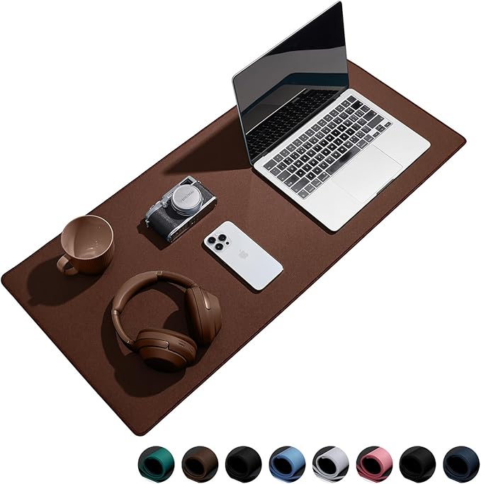 Reniteco Waterproof Large Gaming Mouse Pad with Durable Stitched Edges, Non-Slip Rubber Base, Grainy Jacquard Mouse Mat Desk Pad for Home Office Gaming, 31.5''x11.8''x0.12'', Matte Brown
