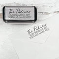 Self Inking Modern Address Stamps | Custom Return Address Stamper (Relaxed Script, Xtra Large)