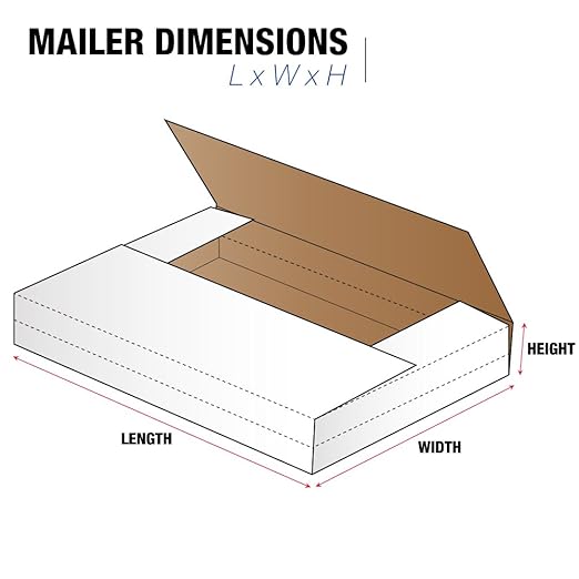 Tape Logic TLMIBMROS Easy-Fold Mailers, 15" x 11 1/8" x 2", White (Pack of 50)