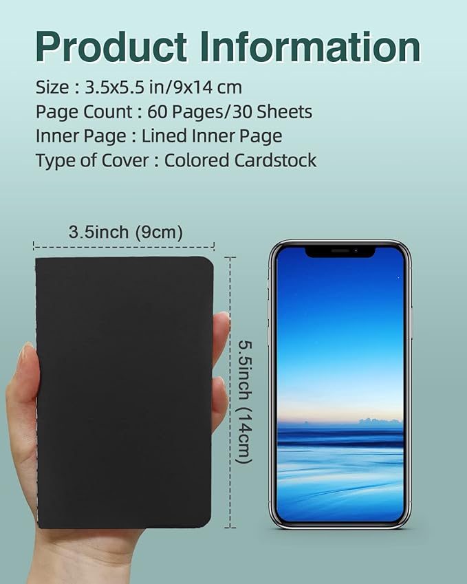 Lzerking Small Lined Notebooks Bulk 36 Pack Mini Pocket Notepads Journal Set-12 Bright Colors, 3.5 x 5.5 Inches, 30 Sheets/60 Pages, Can Be Used as Conference and Party Giveaways