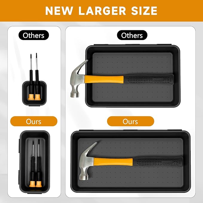 [60 PCS Upgraded] FLYVOLE Tool Box Organizer Tray, Toolbox Desk Drawer Organizer, Tool Box Tray, Toolbox Organization Storage for Rolling Tool Chest (60 PCS)
