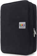 YOUSHARES Big Capacity Colored Pencil Case - 300 Slots large Pen Case Organizer with Multilayer Holder for Prismacolor Colored Pencils & Gel Pen (Black)