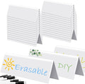 Fainne 20 Sets Dry Erase Name Tent Cards with Black Markers 8.7 x 2.8 x 1.9 Inches White Reusable Name Plate Wipe Clean Desk Tags Sign for Classroom Table Office Conference Meeting Weddings