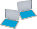 2 Pack Metal Case Stamp Pad Medium Size, Light Blue Color - Size: 3" x 4" - Choose from 15 Ink Colors