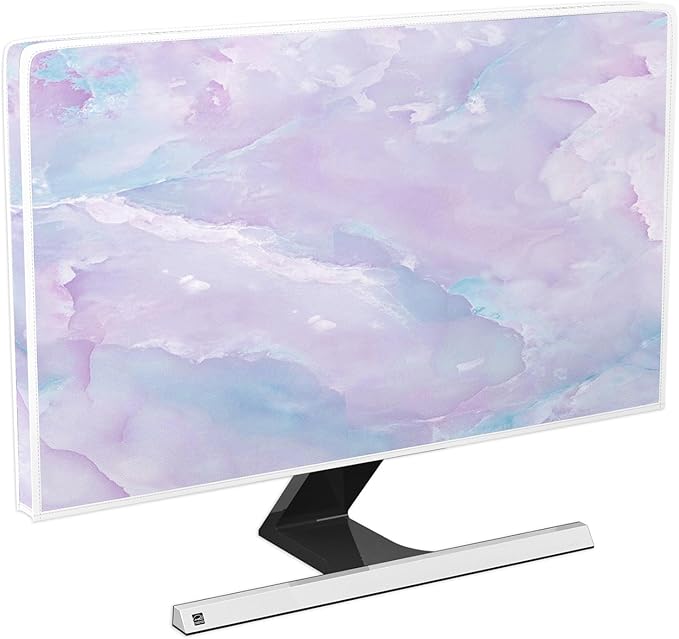 Baocicco Violet Marble Waterproof 80 Inch TV Dust Cover Anti-Static Dustproof Abstract Creative Desigen Television Accessories TV LCD Screen Texture TV Decoration for LED LCD OLED TVs
