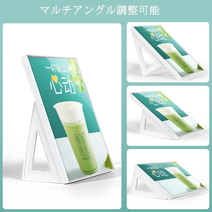 ECKEK ABS Plastic Sign Holder，Menu Displays L Shape Sign Stand Vertical/Horizontal Use (Black A5 148×210mm/5.83×8.27inches)