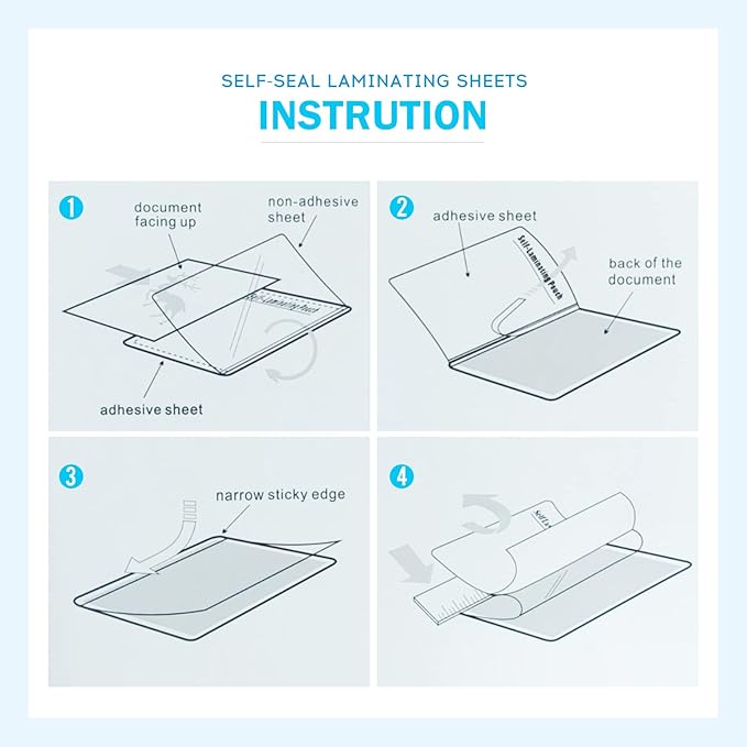 Uinkit 10Mil Thick Self-Seal Laminating Sheets - Ultra Strong, Bubble-Free Protection for Documents & Crafts (10 Pack, 9x11.5 Inch)