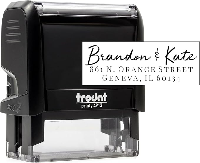 Self Inking Modern Address Stamps | Custom Return Address Stamper (Brandon, Xtra Large)