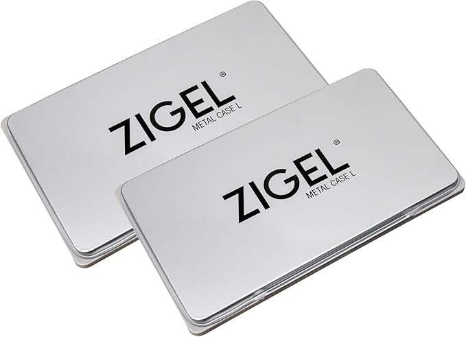 2 Pack Metal Case Stamp Pad Large Size, Light Blue Color - Size: 3" x 6" - Choose from 15 Ink Colors