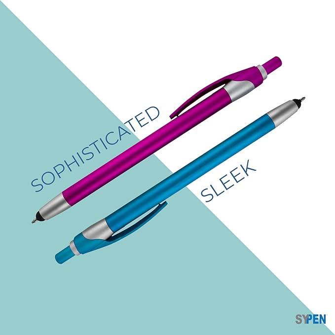 Personalized With your Custom Logo or Text Pens-Pack of 300- for Marketing, Parties, and Events, 2 in 1 Capacitive Stylus & Ballpoint Pen Compatible With Touchscreen Devices, Black Ink, Gold Pens