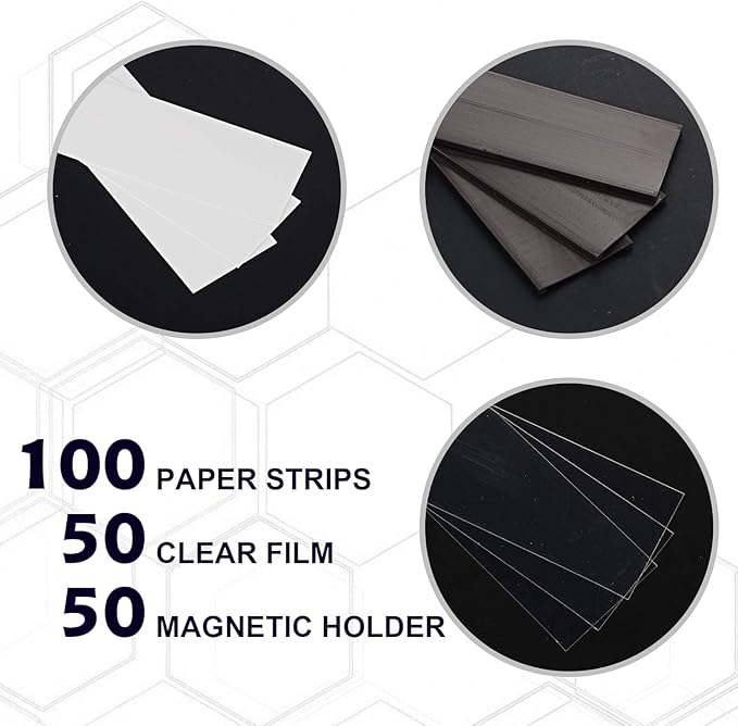 LLPT Magnetic Label Holder 4" x 1.2" 50 Packs C Channel 300g White Paper Cards Protective Film Strong Removable for Shelf White Board Toolbox Metal Wall Cabinet Drawer(MH3150)