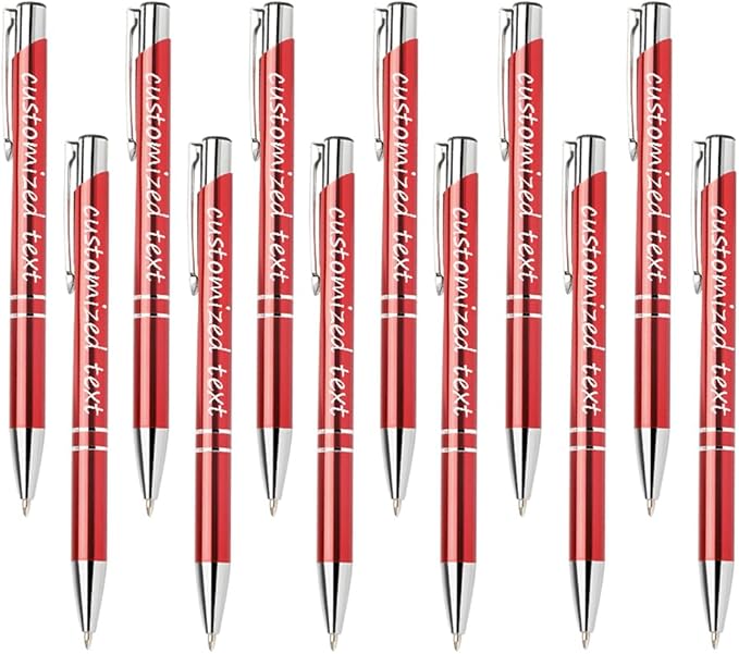 Yucold Customized ballpoint pens in bulk, personalized ballpoint pens with free engraving, for use in companies, enterprises, graduation anniversaries (Red,390)