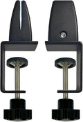 Jhanw Desk Divider Clamp For 1/8" To 0.51" Panel, Adjustable Desk Partition Clamp For 0.32" To 2.04" Desktop, Standing Desk Accessories For Desk Privacy Folders, Black Sneeze Guard Holder 2-pack