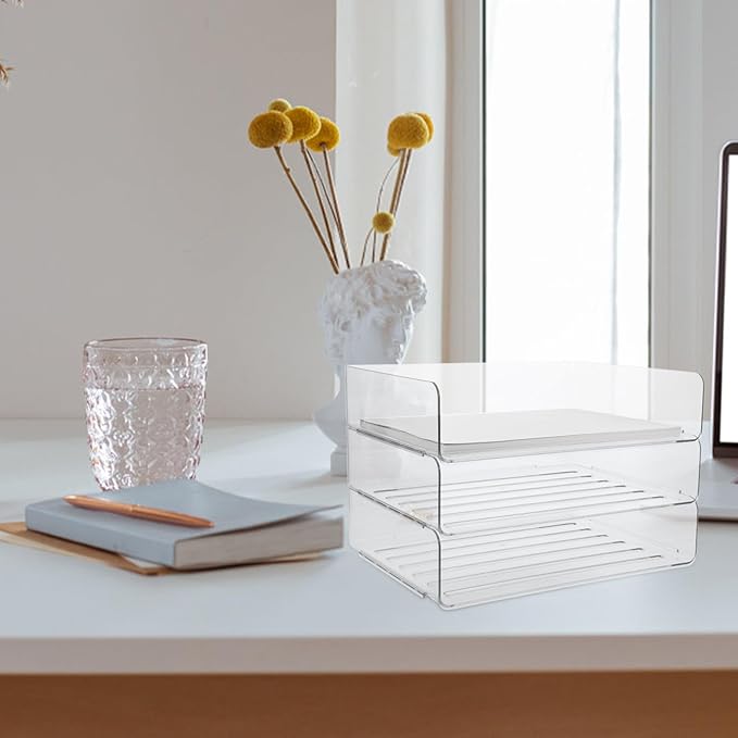 LIGHTAOTAO Stackable Desk Organizer Tray Paper Holder for Office File Storage and Document Sorting Practical Desktop Letter Tray for School and Home Use