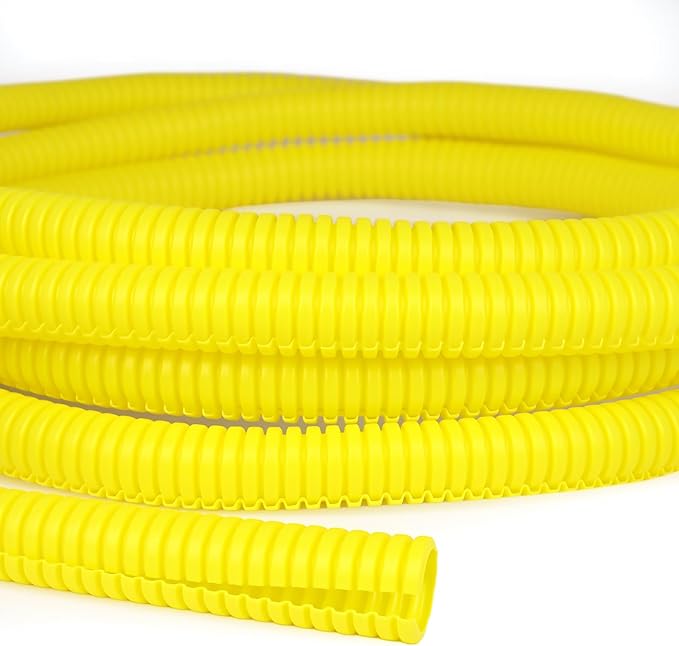 Split Wire Loom Tubing, 10,25ft Cord Protectors from Pets No Chew, Flexible Wire Covers Cord Protectors, Protective Split Cable Sleeve for Automotive Home Industrial Wires(Yellow, 0.98inch-25ft)