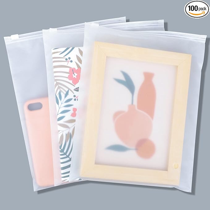Svaldo Swimsuit Bags, 100 Pack 8x10 inch Shirt Bags for Small Business, Plastic Bags for Clothes, Bikini, Underwear, Makeups, Resealable Ziplock Packaging Bags, Storage Bags with Zipper, 3 Mil